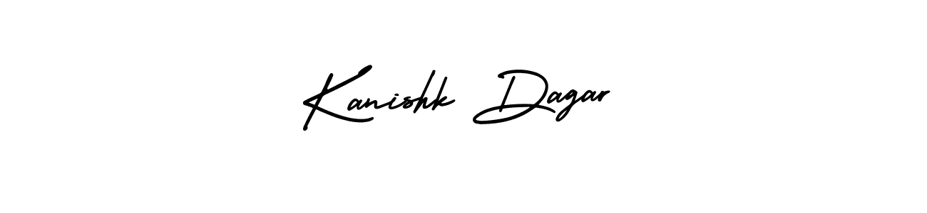 The best way (AmerikaSignatureDemo-Regular) to make a short signature is to pick only two or three words in your name. The name Kanishk Dagar include a total of six letters. For converting this name. Kanishk Dagar signature style 3 images and pictures png