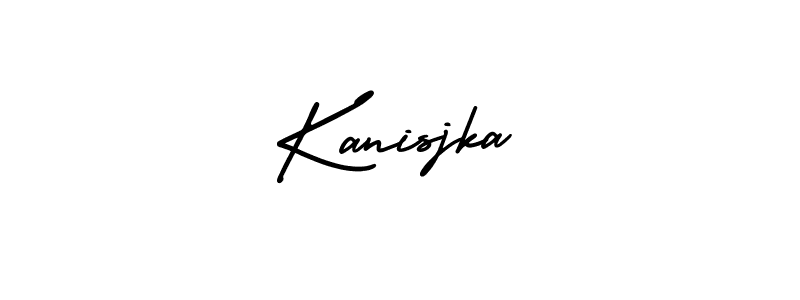 The best way (AmerikaSignatureDemo-Regular) to make a short signature is to pick only two or three words in your name. The name Kanisjka include a total of six letters. For converting this name. Kanisjka signature style 3 images and pictures png