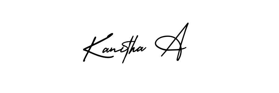 if you are searching for the best signature style for your name Kanitha A. so please give up your signature search. here we have designed multiple signature styles  using AmerikaSignatureDemo-Regular. Kanitha A signature style 3 images and pictures png