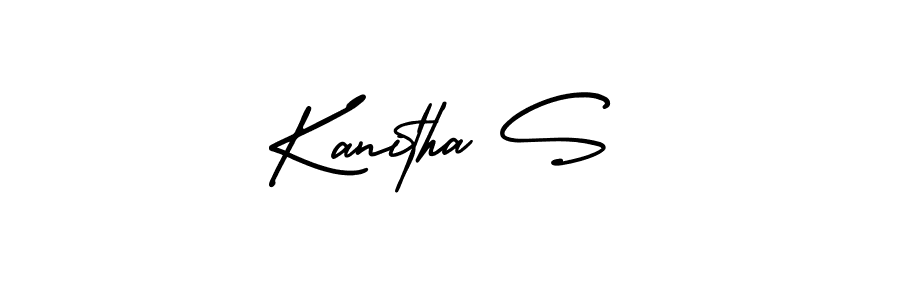 Use a signature maker to create a handwritten signature online. With this signature software, you can design (AmerikaSignatureDemo-Regular) your own signature for name Kanitha S. Kanitha S signature style 3 images and pictures png