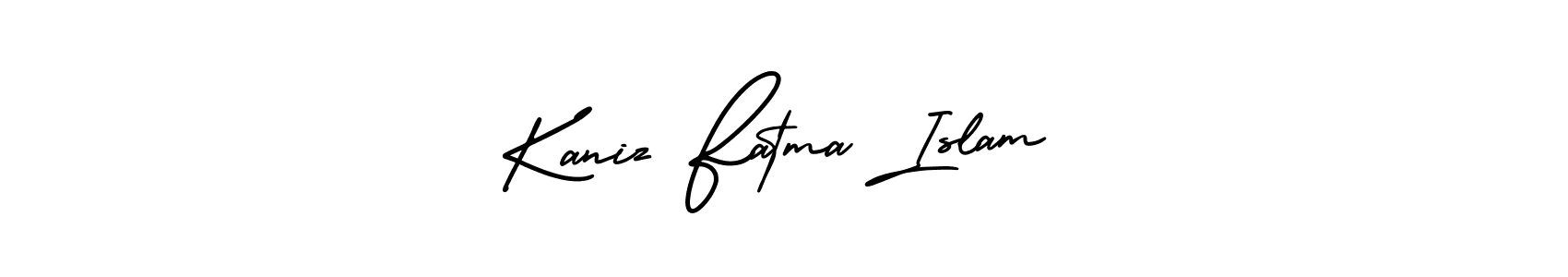 This is the best signature style for the Kaniz Fatma Islam name. Also you like these signature font (AmerikaSignatureDemo-Regular). Mix name signature. Kaniz Fatma Islam signature style 3 images and pictures png