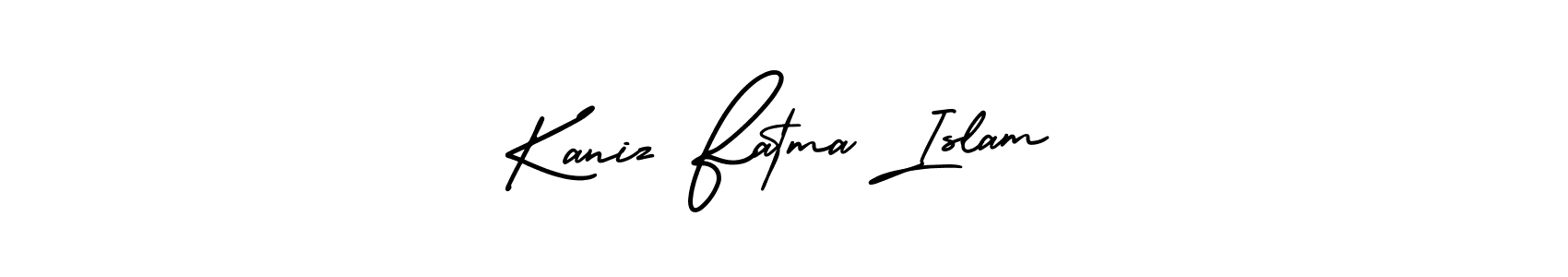 This is the best signature style for the Kaniz Fatma Islam name. Also you like these signature font (AmerikaSignatureDemo-Regular). Mix name signature. Kaniz Fatma Islam signature style 3 images and pictures png