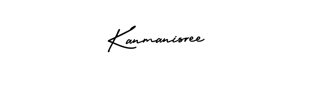 How to make Kanmanisree name signature. Use AmerikaSignatureDemo-Regular style for creating short signs online. This is the latest handwritten sign. Kanmanisree signature style 3 images and pictures png