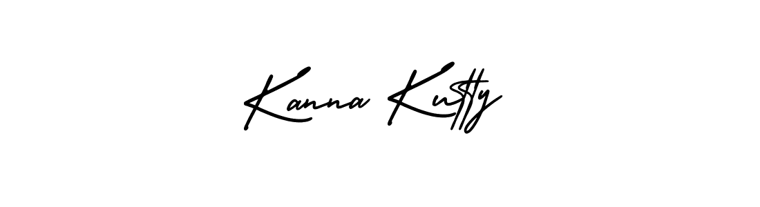 You should practise on your own different ways (AmerikaSignatureDemo-Regular) to write your name (Kanna Kutty) in signature. don't let someone else do it for you. Kanna Kutty signature style 3 images and pictures png