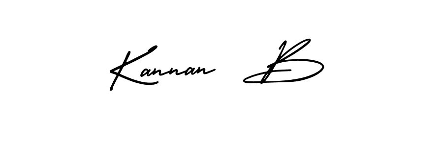 The best way (AmerikaSignatureDemo-Regular) to make a short signature is to pick only two or three words in your name. The name Kannan  B include a total of six letters. For converting this name. Kannan  B signature style 3 images and pictures png