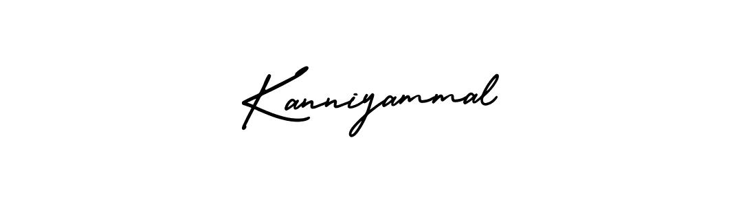 How to make Kanniyammal name signature. Use AmerikaSignatureDemo-Regular style for creating short signs online. This is the latest handwritten sign. Kanniyammal signature style 3 images and pictures png