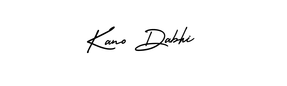 Use a signature maker to create a handwritten signature online. With this signature software, you can design (AmerikaSignatureDemo-Regular) your own signature for name Kano Dabhi. Kano Dabhi signature style 3 images and pictures png