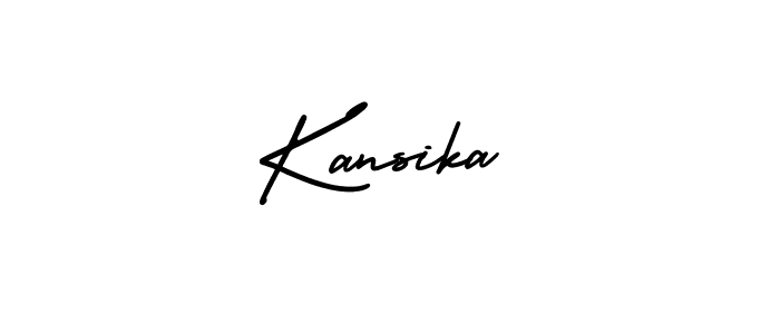 You should practise on your own different ways (AmerikaSignatureDemo-Regular) to write your name (Kansika) in signature. don't let someone else do it for you. Kansika signature style 3 images and pictures png