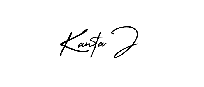 Make a beautiful signature design for name Kanta J. With this signature (AmerikaSignatureDemo-Regular) style, you can create a handwritten signature for free. Kanta J signature style 3 images and pictures png