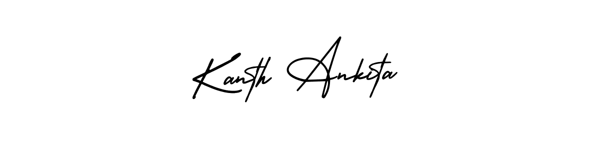 How to make Kanth Ankita signature? AmerikaSignatureDemo-Regular is a professional autograph style. Create handwritten signature for Kanth Ankita name. Kanth Ankita signature style 3 images and pictures png