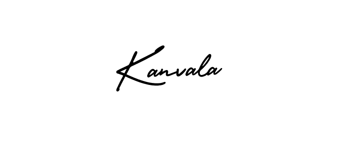 How to make Kanvala name signature. Use AmerikaSignatureDemo-Regular style for creating short signs online. This is the latest handwritten sign. Kanvala signature style 3 images and pictures png
