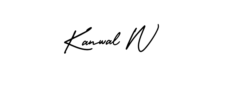 How to Draw Kanwal W signature style? AmerikaSignatureDemo-Regular is a latest design signature styles for name Kanwal W. Kanwal W signature style 3 images and pictures png