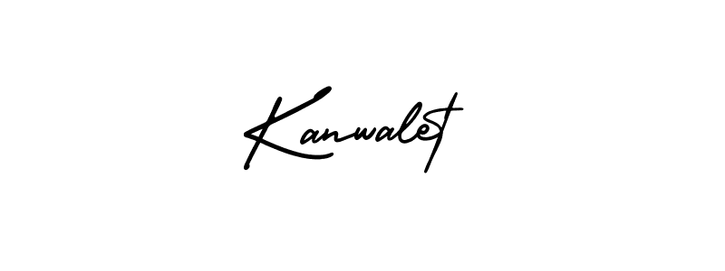How to make Kanwalet name signature. Use AmerikaSignatureDemo-Regular style for creating short signs online. This is the latest handwritten sign. Kanwalet signature style 3 images and pictures png