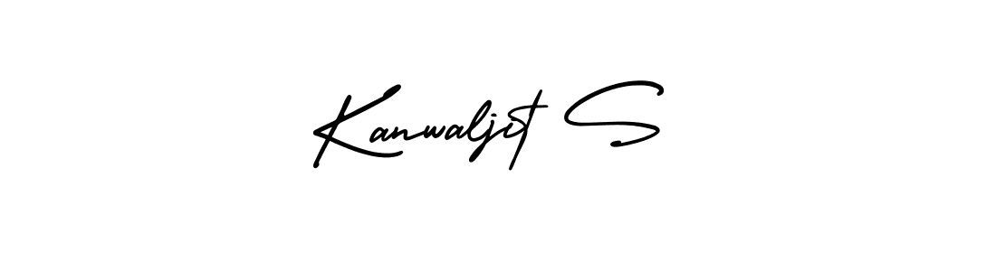 The best way (AmerikaSignatureDemo-Regular) to make a short signature is to pick only two or three words in your name. The name Kanwaljit S include a total of six letters. For converting this name. Kanwaljit S signature style 3 images and pictures png