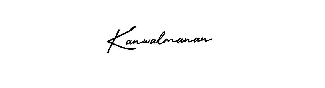 The best way (AmerikaSignatureDemo-Regular) to make a short signature is to pick only two or three words in your name. The name Kanwalmanan include a total of six letters. For converting this name. Kanwalmanan signature style 3 images and pictures png