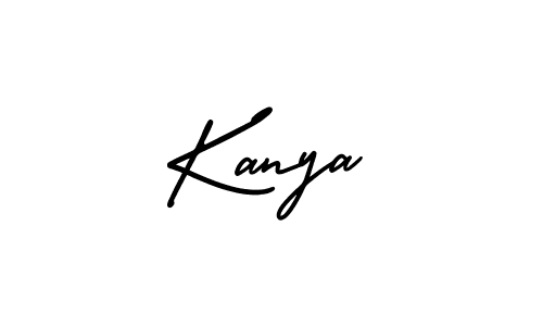 How to make Kanya name signature. Use AmerikaSignatureDemo-Regular style for creating short signs online. This is the latest handwritten sign. Kanya signature style 3 images and pictures png