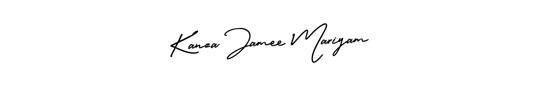 Make a short Kanza Jamee Mariyam signature style. Manage your documents anywhere anytime using AmerikaSignatureDemo-Regular. Create and add eSignatures, submit forms, share and send files easily. Kanza Jamee Mariyam signature style 3 images and pictures png