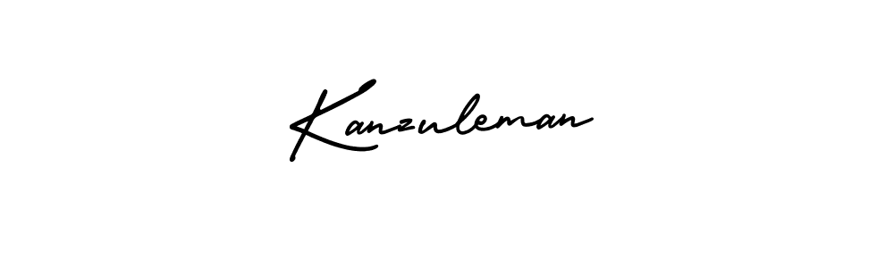 The best way (AmerikaSignatureDemo-Regular) to make a short signature is to pick only two or three words in your name. The name Kanzuleman include a total of six letters. For converting this name. Kanzuleman signature style 3 images and pictures png
