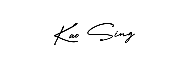 How to Draw Kao Sing signature style? AmerikaSignatureDemo-Regular is a latest design signature styles for name Kao Sing. Kao Sing signature style 3 images and pictures png