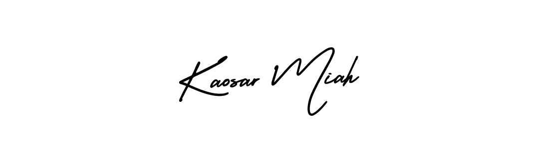 The best way (AmerikaSignatureDemo-Regular) to make a short signature is to pick only two or three words in your name. The name Kaosar Miah include a total of six letters. For converting this name. Kaosar Miah signature style 3 images and pictures png