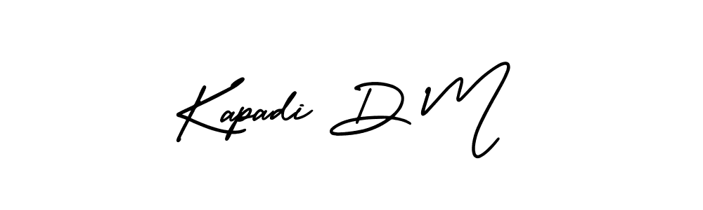 This is the best signature style for the Kapadi D M name. Also you like these signature font (AmerikaSignatureDemo-Regular). Mix name signature. Kapadi D M signature style 3 images and pictures png