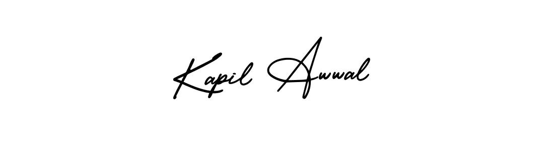 Use a signature maker to create a handwritten signature online. With this signature software, you can design (AmerikaSignatureDemo-Regular) your own signature for name Kapil Awwal. Kapil Awwal signature style 3 images and pictures png