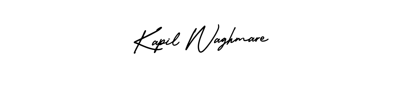 The best way (AmerikaSignatureDemo-Regular) to make a short signature is to pick only two or three words in your name. The name Kapil Waghmare include a total of six letters. For converting this name. Kapil Waghmare signature style 3 images and pictures png