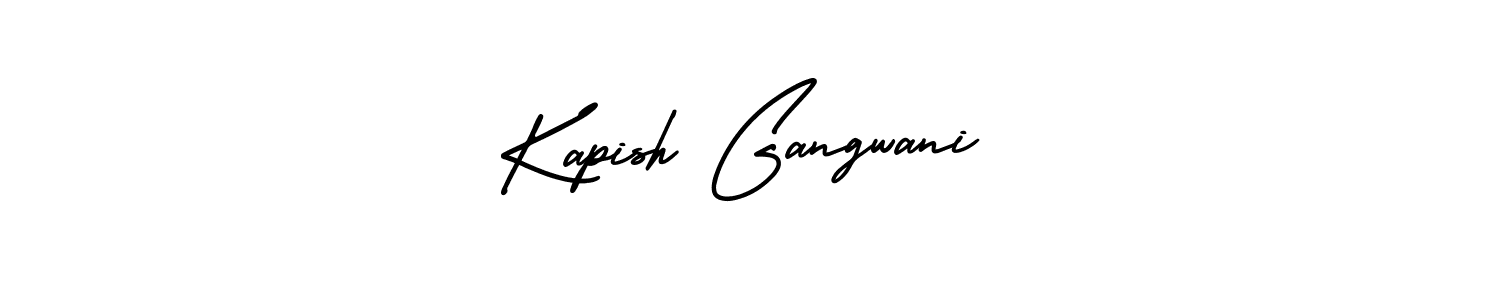 This is the best signature style for the Kapish Gangwani name. Also you like these signature font (AmerikaSignatureDemo-Regular). Mix name signature. Kapish Gangwani signature style 3 images and pictures png