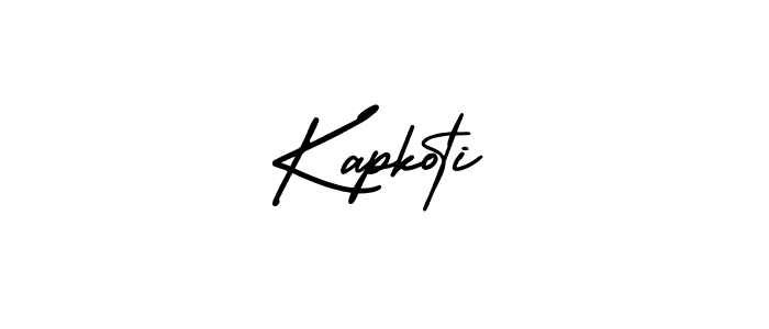 You should practise on your own different ways (AmerikaSignatureDemo-Regular) to write your name (Kapkoti) in signature. don't let someone else do it for you. Kapkoti signature style 3 images and pictures png