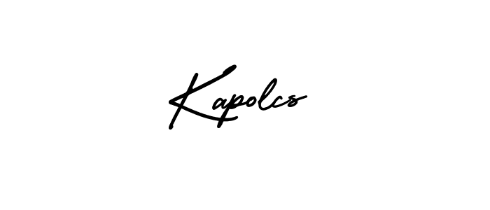 How to Draw Kapolcs signature style? AmerikaSignatureDemo-Regular is a latest design signature styles for name Kapolcs. Kapolcs signature style 3 images and pictures png