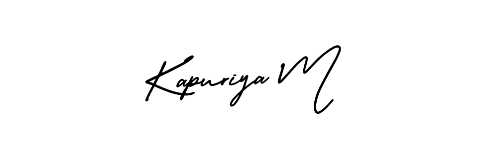 Kapuriya M stylish signature style. Best Handwritten Sign (AmerikaSignatureDemo-Regular) for my name. Handwritten Signature Collection Ideas for my name Kapuriya M. Kapuriya M signature style 3 images and pictures png