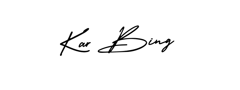 Use a signature maker to create a handwritten signature online. With this signature software, you can design (AmerikaSignatureDemo-Regular) your own signature for name Kar Bing. Kar Bing signature style 3 images and pictures png