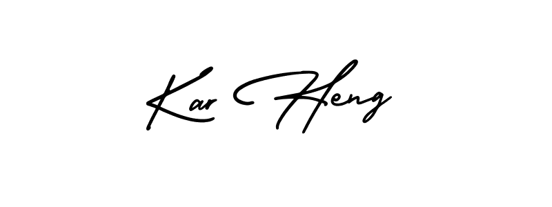 This is the best signature style for the Kar Heng name. Also you like these signature font (AmerikaSignatureDemo-Regular). Mix name signature. Kar Heng signature style 3 images and pictures png