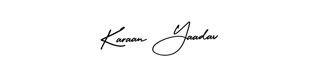 How to make Karaan Yaadav name signature. Use AmerikaSignatureDemo-Regular style for creating short signs online. This is the latest handwritten sign. Karaan Yaadav signature style 3 images and pictures png