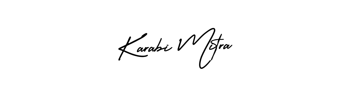 It looks lik you need a new signature style for name Karabi Mitra. Design unique handwritten (AmerikaSignatureDemo-Regular) signature with our free signature maker in just a few clicks. Karabi Mitra signature style 3 images and pictures png