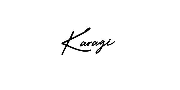 Karagi stylish signature style. Best Handwritten Sign (AmerikaSignatureDemo-Regular) for my name. Handwritten Signature Collection Ideas for my name Karagi. Karagi signature style 3 images and pictures png