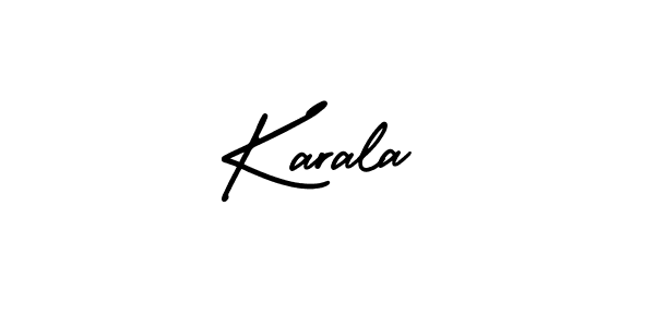 It looks lik you need a new signature style for name Karala. Design unique handwritten (AmerikaSignatureDemo-Regular) signature with our free signature maker in just a few clicks. Karala signature style 3 images and pictures png