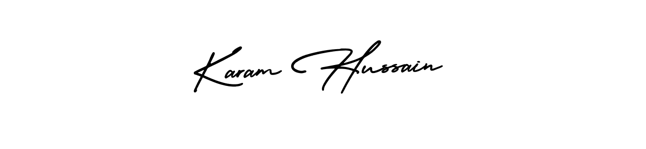 How to make Karam Hussain signature? AmerikaSignatureDemo-Regular is a professional autograph style. Create handwritten signature for Karam Hussain name. Karam Hussain signature style 3 images and pictures png