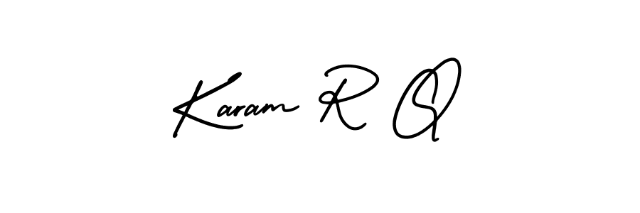 The best way (AmerikaSignatureDemo-Regular) to make a short signature is to pick only two or three words in your name. The name Karam R Q include a total of six letters. For converting this name. Karam R Q signature style 3 images and pictures png