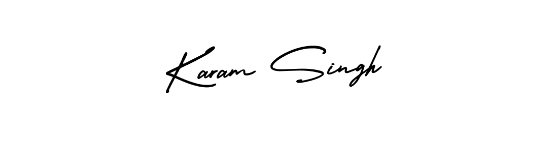 The best way (AmerikaSignatureDemo-Regular) to make a short signature is to pick only two or three words in your name. The name Karam Singh include a total of six letters. For converting this name. Karam Singh signature style 3 images and pictures png