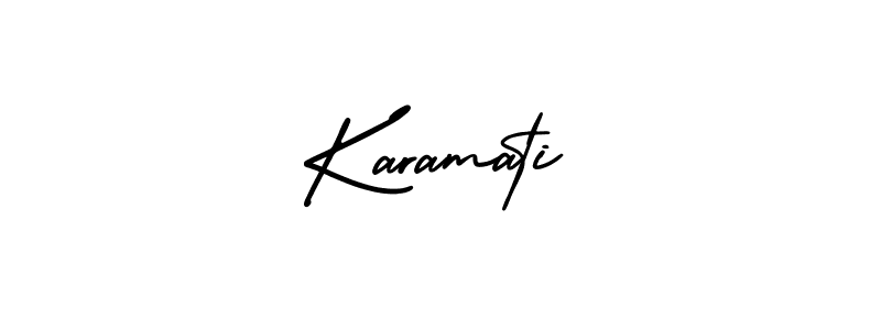 Use a signature maker to create a handwritten signature online. With this signature software, you can design (AmerikaSignatureDemo-Regular) your own signature for name Karamati. Karamati signature style 3 images and pictures png