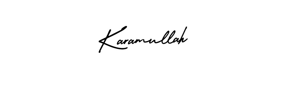You should practise on your own different ways (AmerikaSignatureDemo-Regular) to write your name (Karamullah) in signature. don't let someone else do it for you. Karamullah signature style 3 images and pictures png