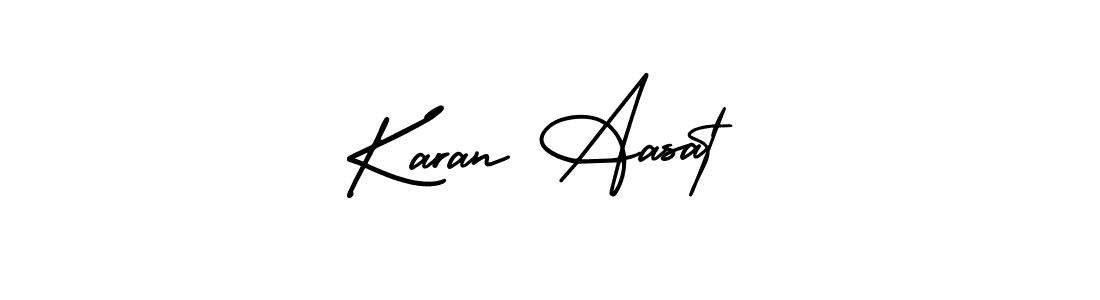 if you are searching for the best signature style for your name Karan Aasat. so please give up your signature search. here we have designed multiple signature styles  using AmerikaSignatureDemo-Regular. Karan Aasat signature style 3 images and pictures png