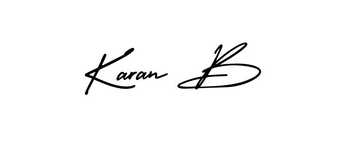 It looks lik you need a new signature style for name Karan B. Design unique handwritten (AmerikaSignatureDemo-Regular) signature with our free signature maker in just a few clicks. Karan B signature style 3 images and pictures png