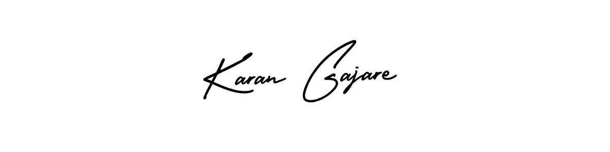 You should practise on your own different ways (AmerikaSignatureDemo-Regular) to write your name (Karan Gajare) in signature. don't let someone else do it for you. Karan Gajare signature style 3 images and pictures png