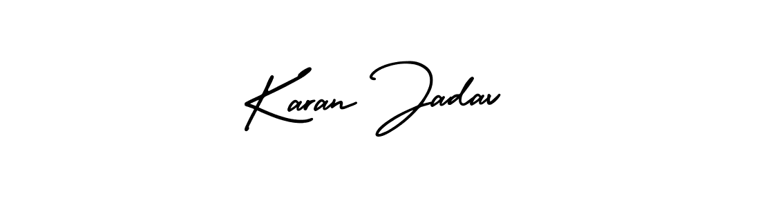 How to Draw Karan Jadav signature style? AmerikaSignatureDemo-Regular is a latest design signature styles for name Karan Jadav. Karan Jadav signature style 3 images and pictures png