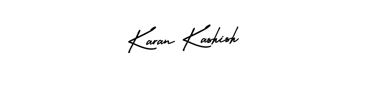 This is the best signature style for the Karan Kashish name. Also you like these signature font (AmerikaSignatureDemo-Regular). Mix name signature. Karan Kashish signature style 3 images and pictures png