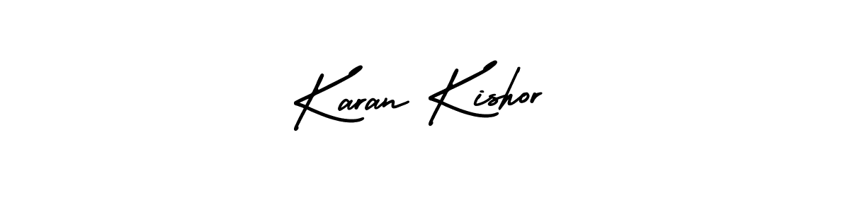 Karan Kishor stylish signature style. Best Handwritten Sign (AmerikaSignatureDemo-Regular) for my name. Handwritten Signature Collection Ideas for my name Karan Kishor. Karan Kishor signature style 3 images and pictures png