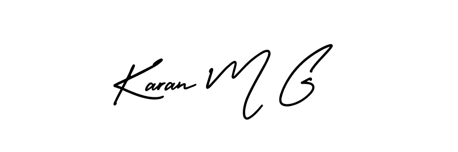 Make a beautiful signature design for name Karan M G. With this signature (AmerikaSignatureDemo-Regular) style, you can create a handwritten signature for free. Karan M G signature style 3 images and pictures png