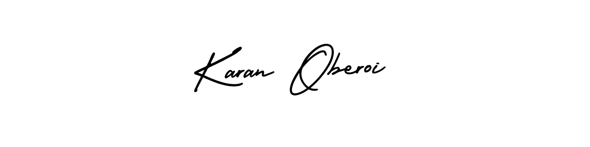 You should practise on your own different ways (AmerikaSignatureDemo-Regular) to write your name (Karan Oberoi) in signature. don't let someone else do it for you. Karan Oberoi signature style 3 images and pictures png
